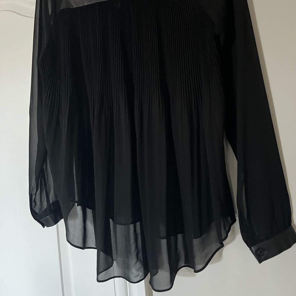 KENNETH COLE NEW YORK BLACK SHEER BLOUSE
